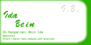 ida bein business card